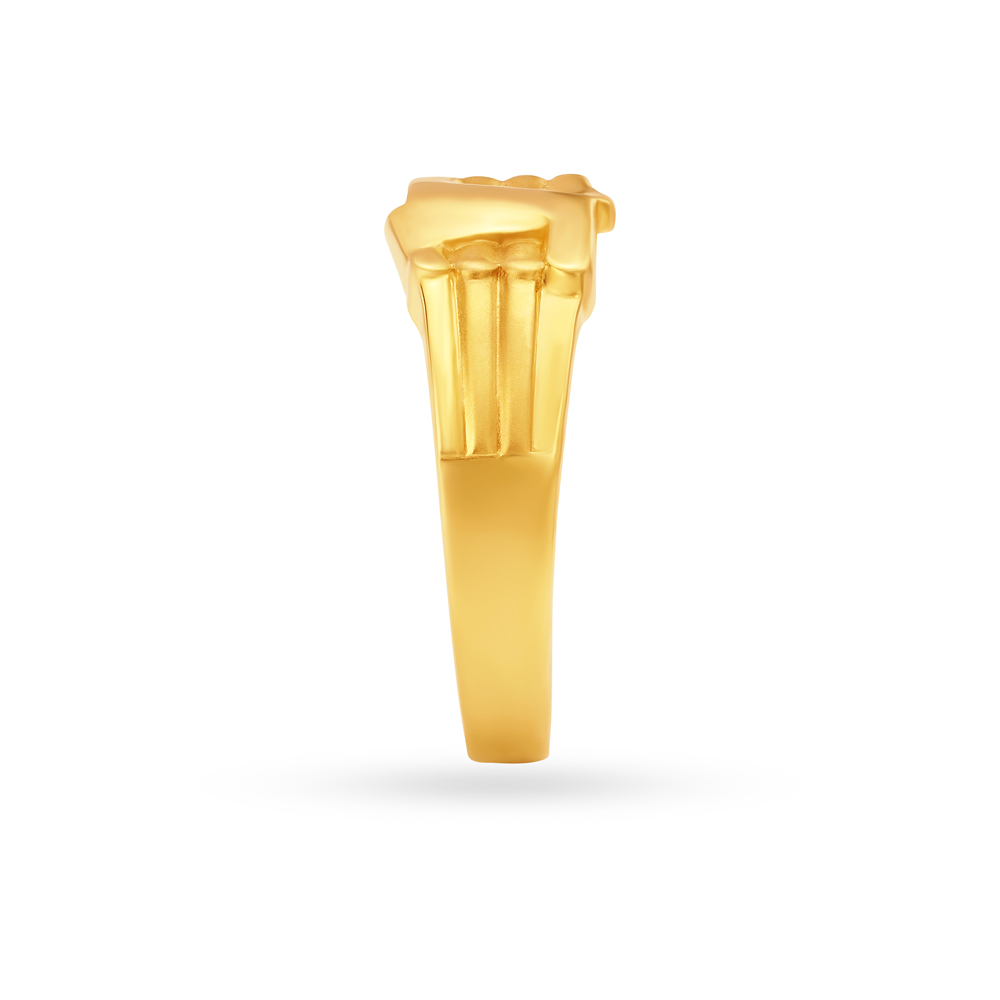 Carved Cross Pattern Gold Finger Ring For Men,,hi-res image number null