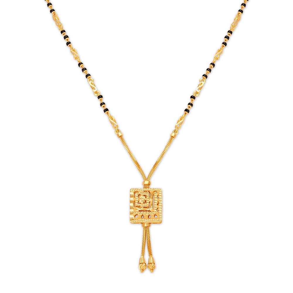 Geometric Motif Gold Mangalsutra,,hi-res image number null