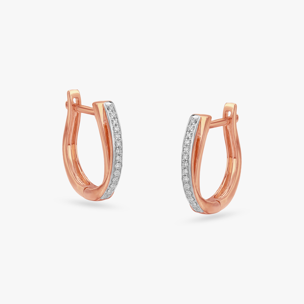 

Sleek Spiral Diamond Hoop Earrings