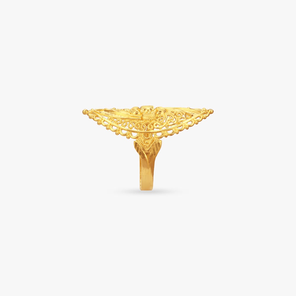 Floral Filigree Gold Ring,,hi-res image number null