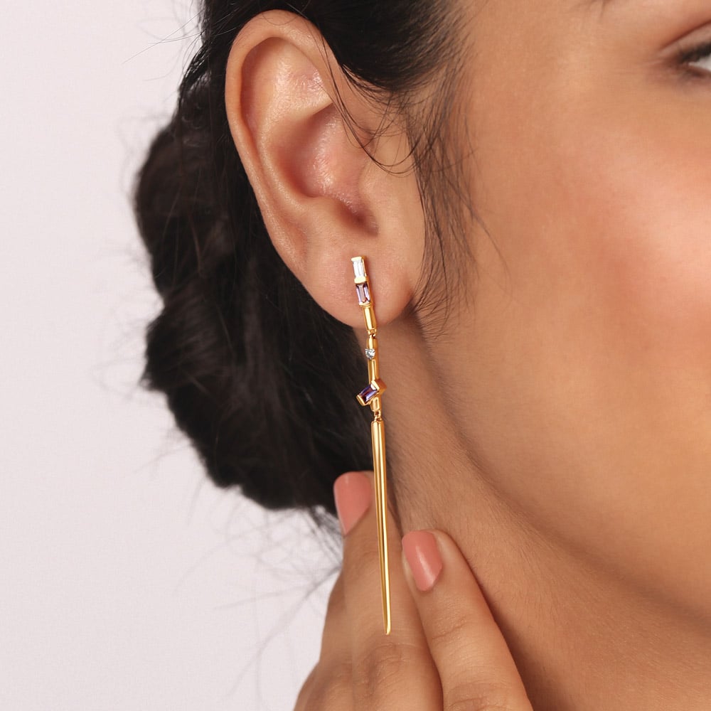 Starry Night Splendour 14KT Lolite Drop Earrings,,hi-res image number null