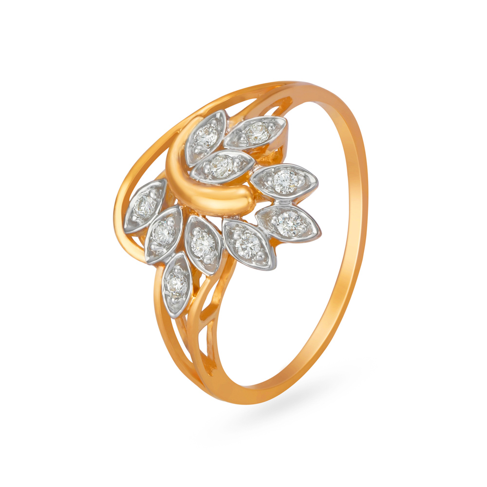 Ethereal Nature Inspired Diamond Midi Ring,,hi-res image number null
