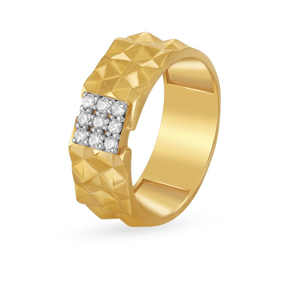 Bold Men's Gold Finger Ring