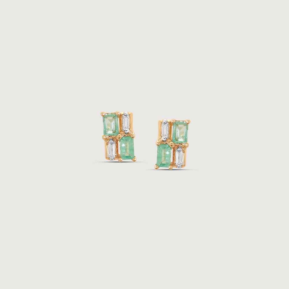 Modern Grid Diamond Stud Earrings,,hi-res image number null