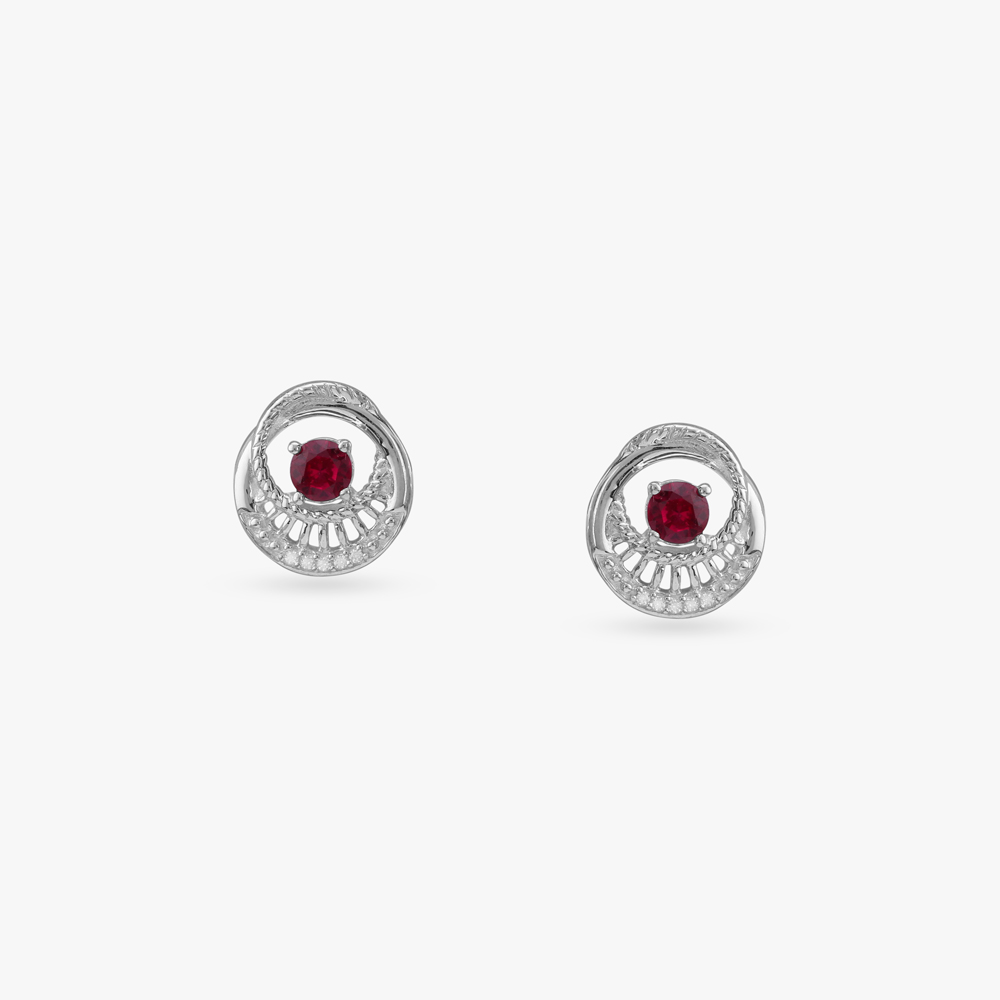 Crimson Radiance Silver Pendant and Earrings Set,,hi-res image number null