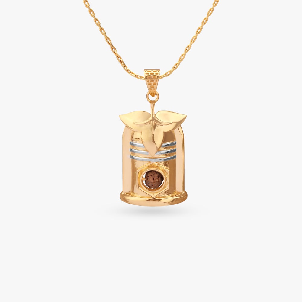 Trishul Dome Gold Pendant,,hi-res image number null