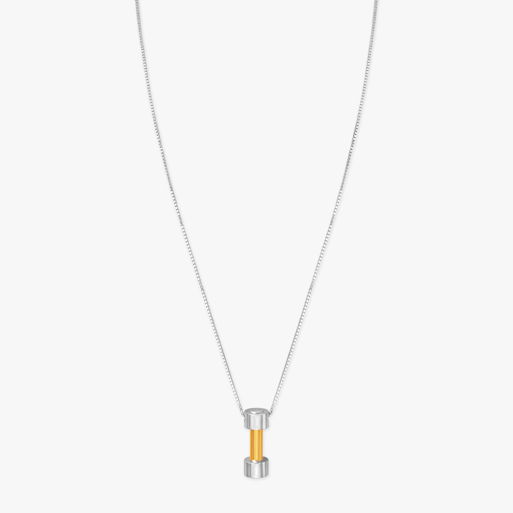 Stylish Dumbbell Pendant with Chain for Men,,hi-res image number null