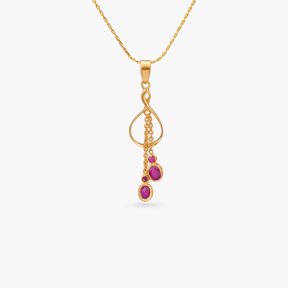 Twisted Drape Ruby Pendant and Earrings Set,,hi-res image number null