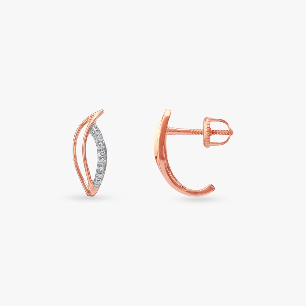 Sculpted Gleam Diamond Stud Earrings,,hi-res image number null