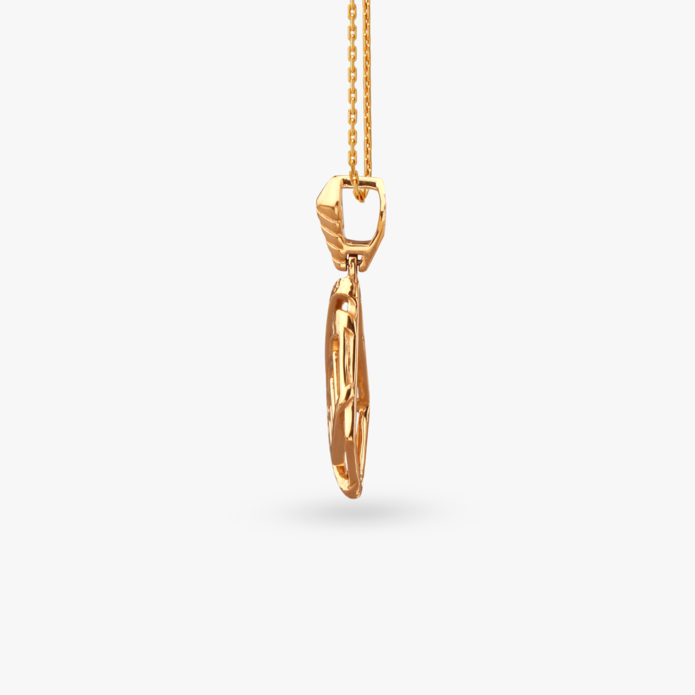 Geometric Chevron Gold Pendant and Earrings Set,,hi-res image number null