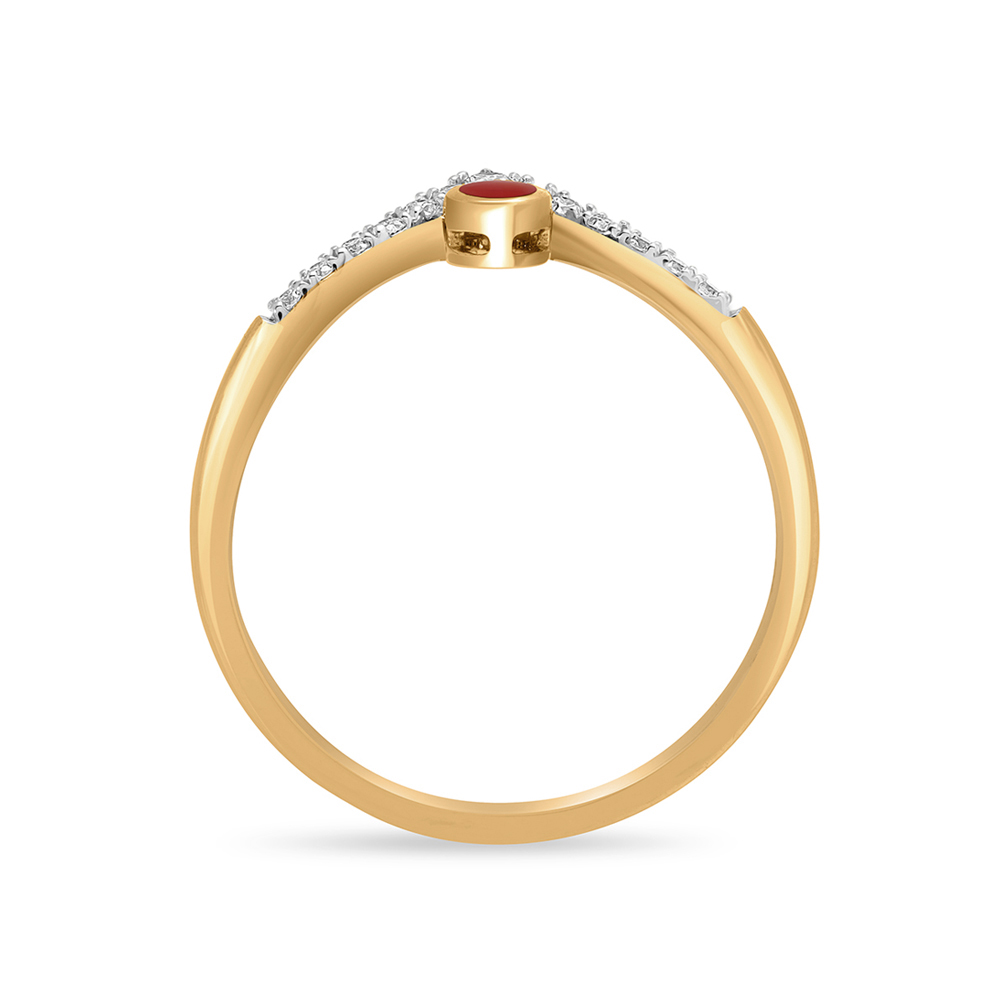 14 KT Yellow Gold Wishbone Diamond Finger Ring,,hi-res image number null