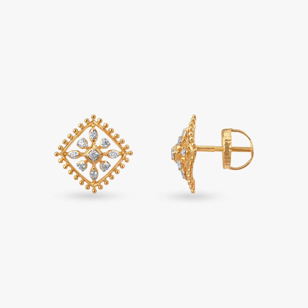 

Radiant Rhombus Diamond Stud Earrings