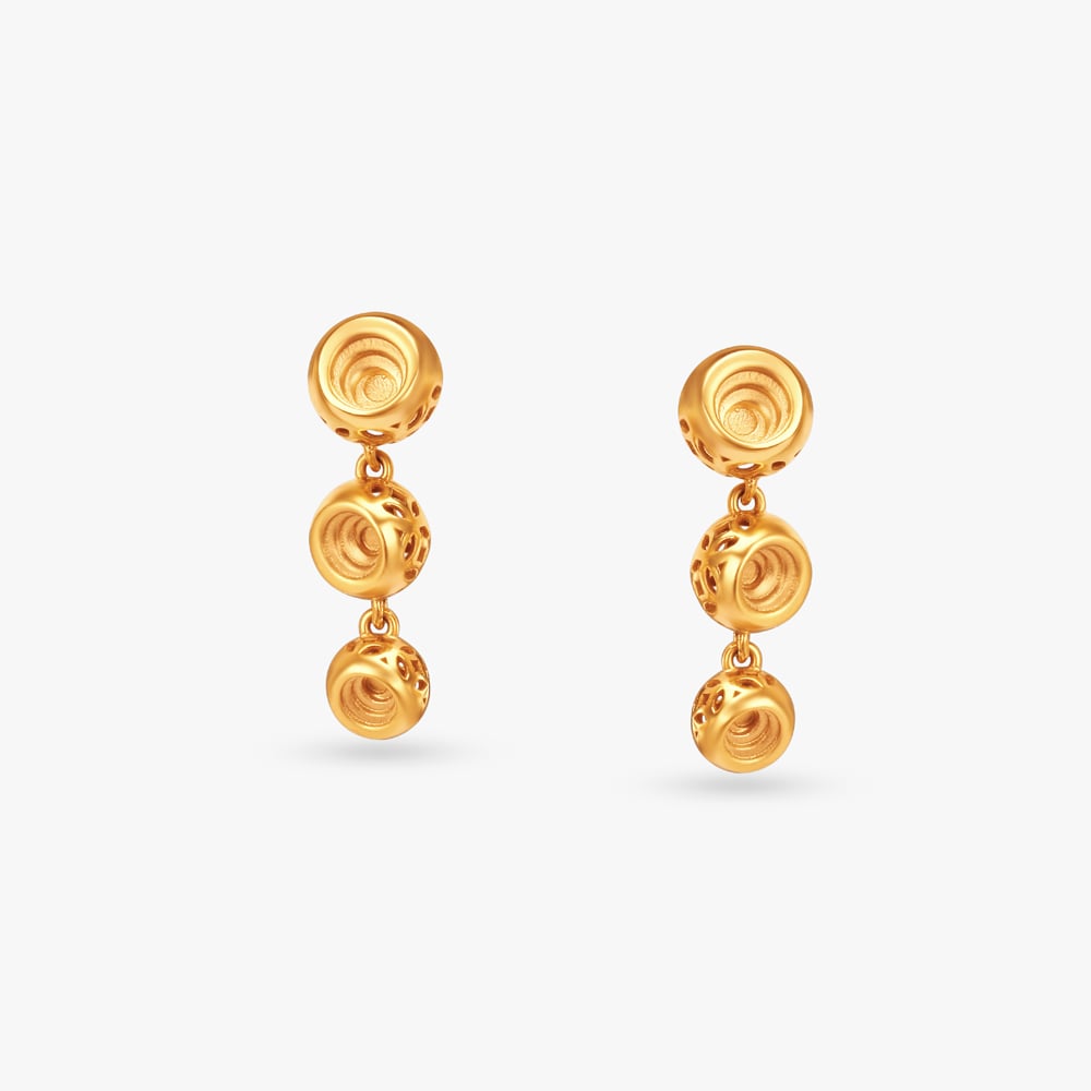 

Ornate Cluster Gold Drop Earrings