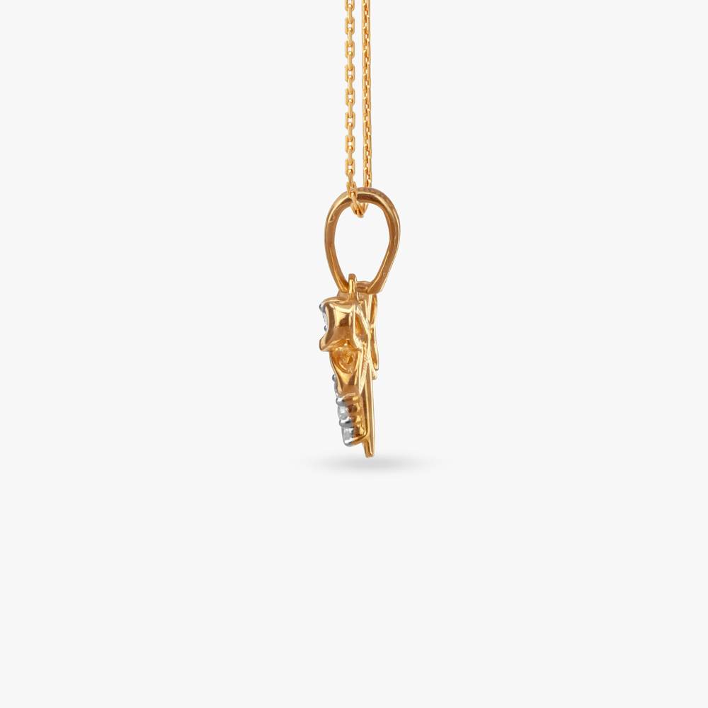 Dainty Wings Diamond Pendant and Earrings Set For Kids,,hi-res image number null