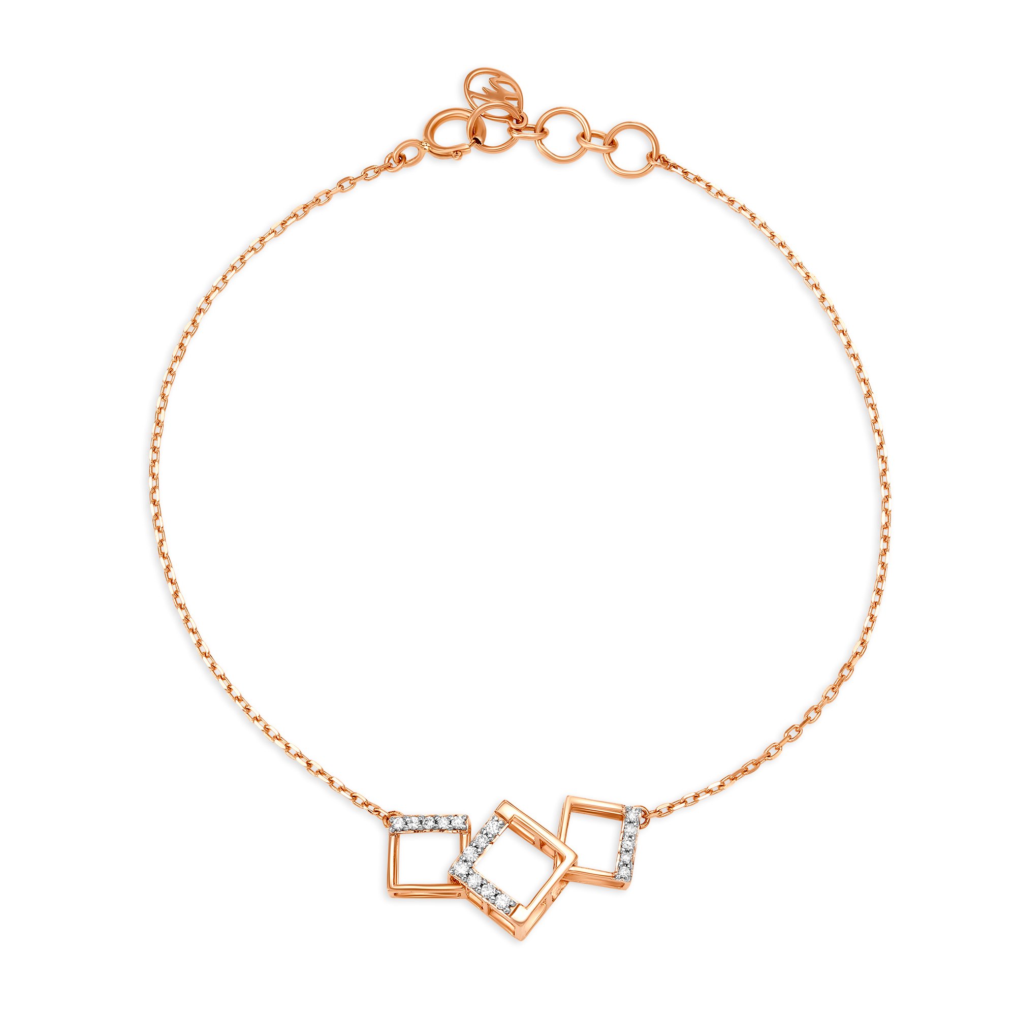 14KT Rose Gold Diamond Bracelet,,hi-res image number null