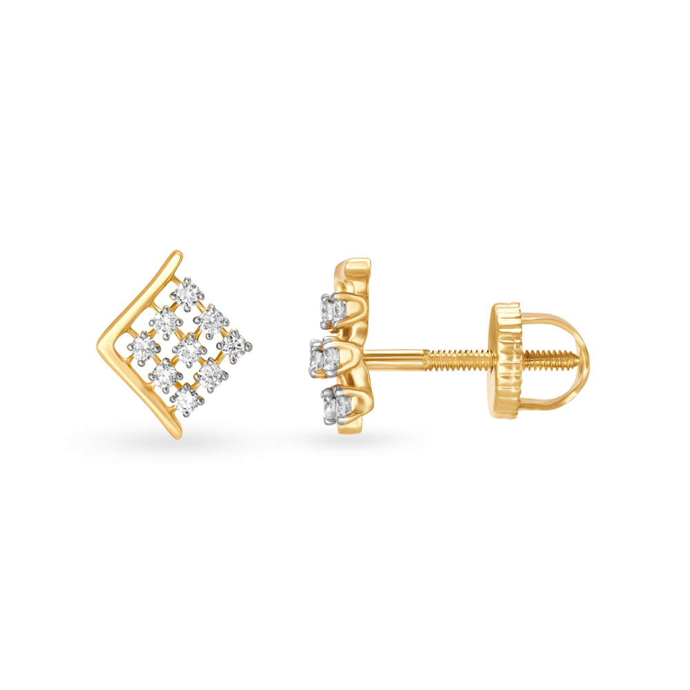 Elegant Chic Diamond Stud Earrings,,hi-res image number null