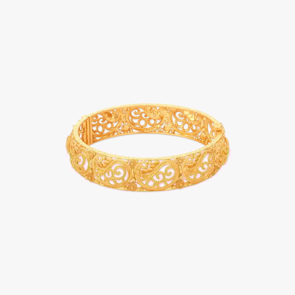 Artisanal Paisley Choor Gold Bangles,,hi-res image number null