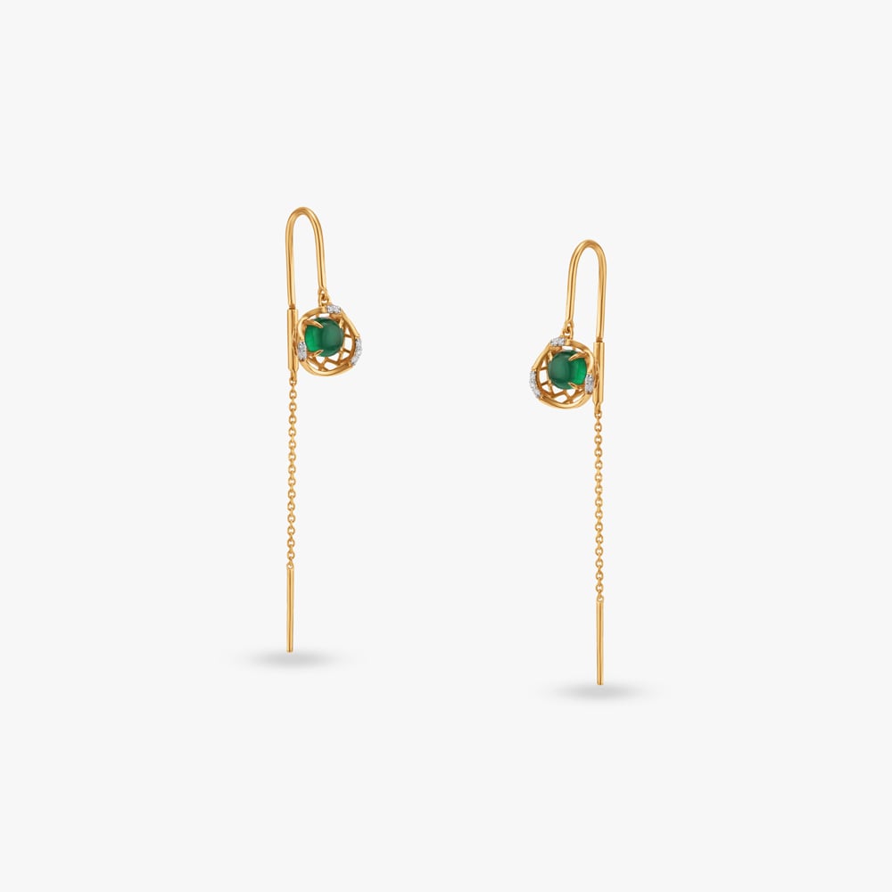 Sculpted Sphere Diamond Drop Earrings,,hi-res image number null