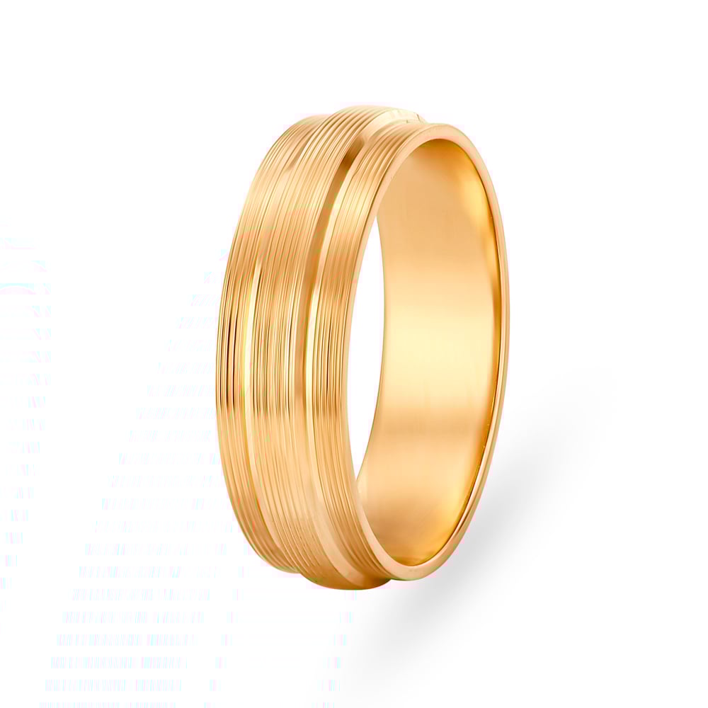 Classic Grooved Gold Finger Ring,,hi-res image number null
