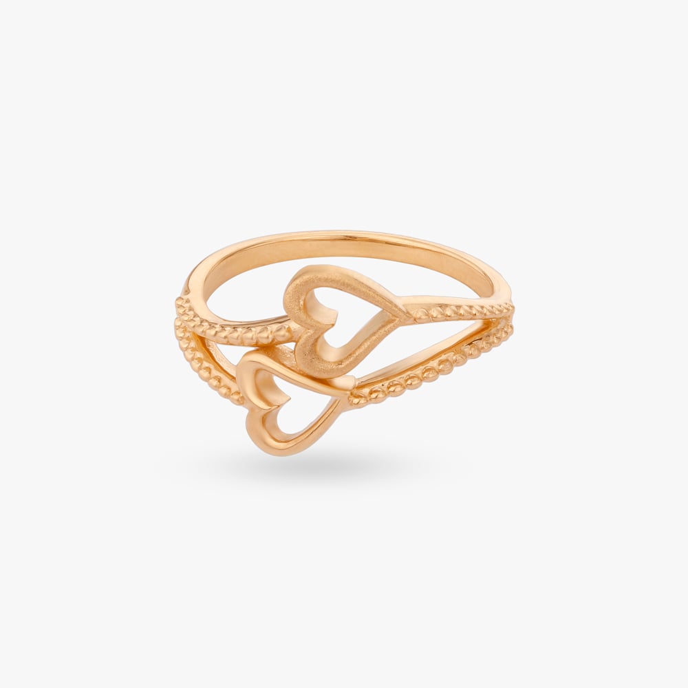 

Twin Hearts Gold Ring