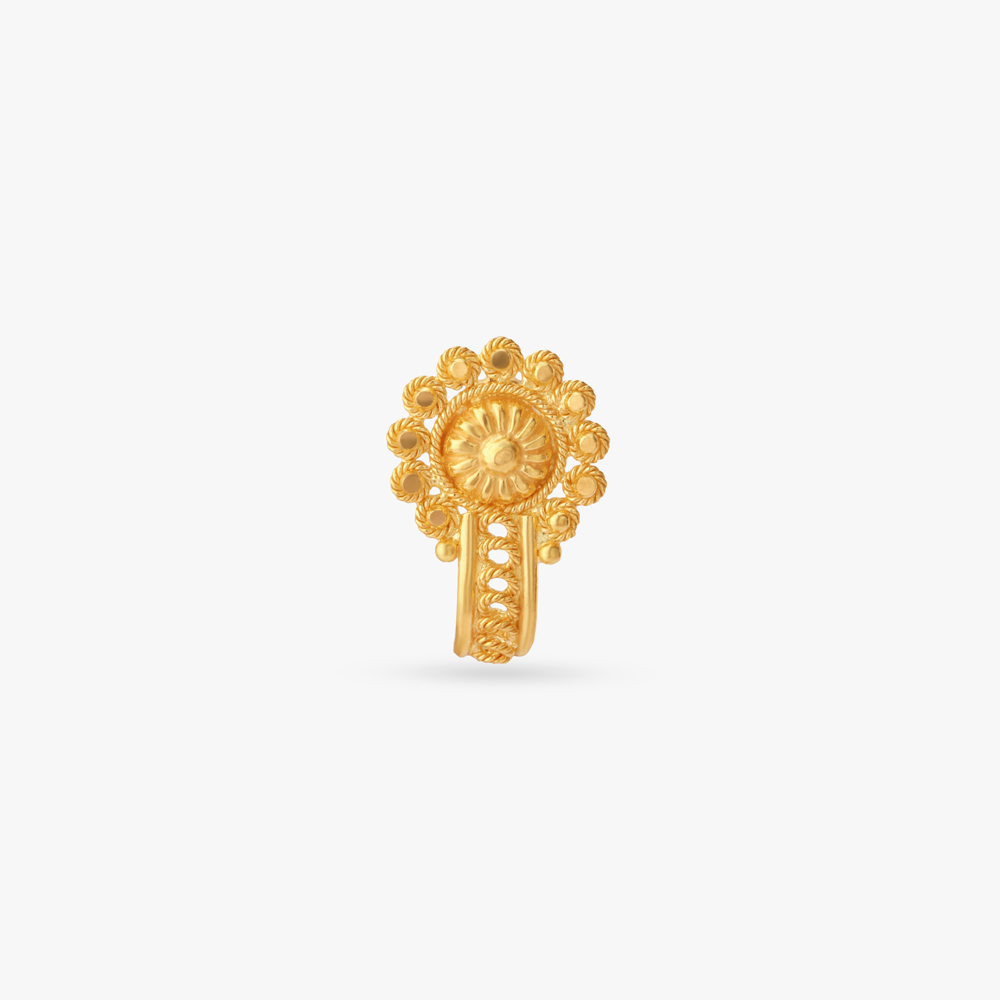 Sunlit Filigree Gold Nose Pin,,hi-res image number null