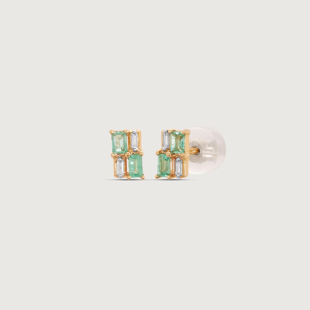 Modern Grid Diamond Stud Earrings,,hi-res image number null