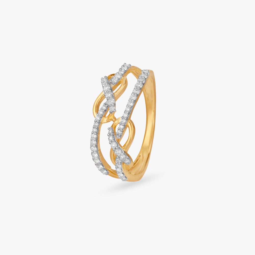 Infinity Knot Diamond Finger Ring,,hi-res image number null
