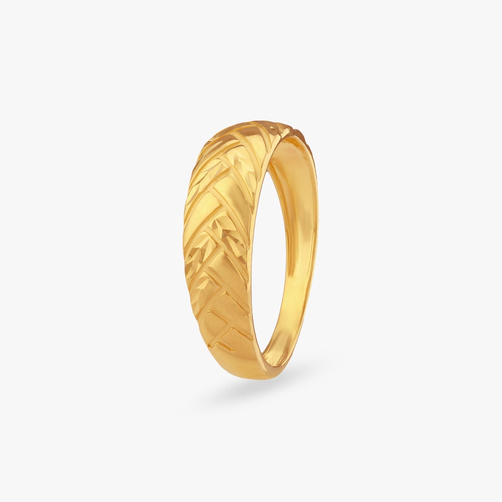 

Engraved Motif Gold Ring For Men