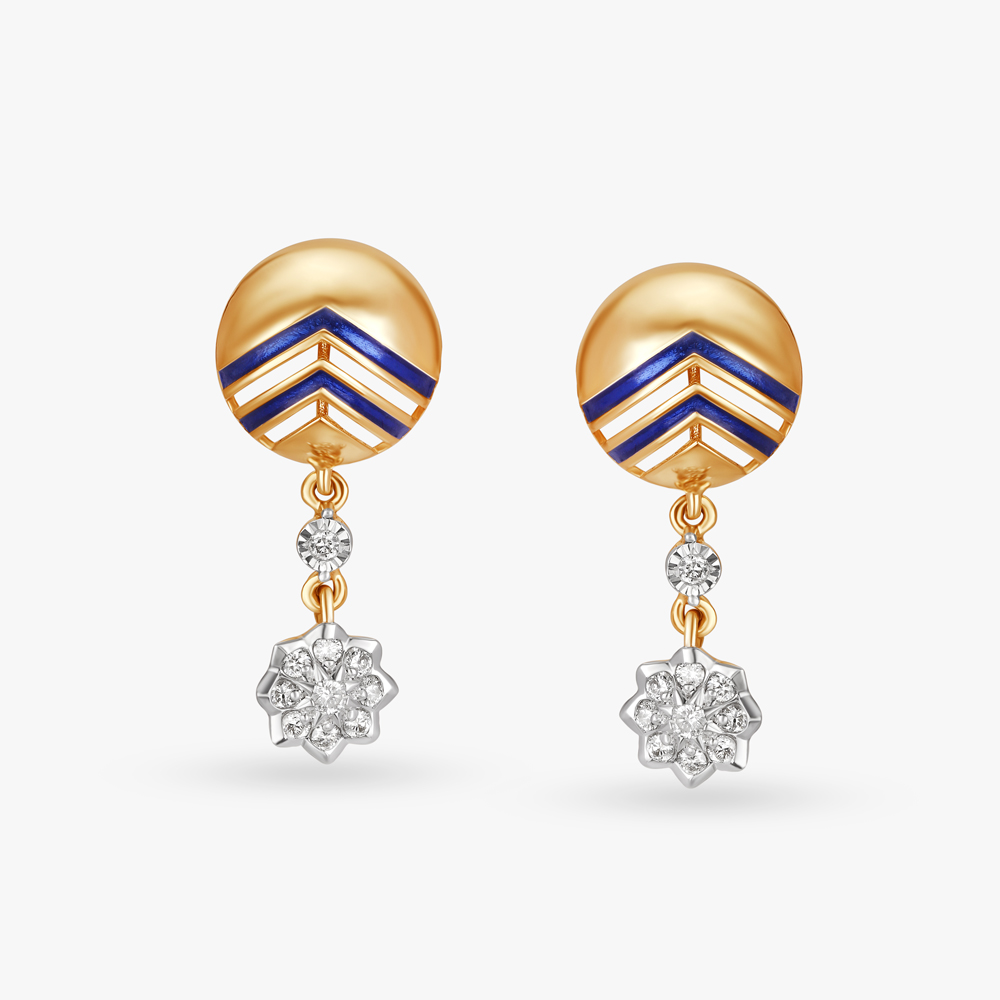 Luminous Flower Diamond Drop Earrings