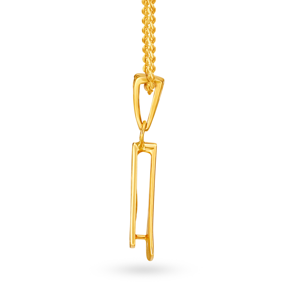 Elegant Pyramids Gold Pendant and Earrings Set,,hi-res image number null