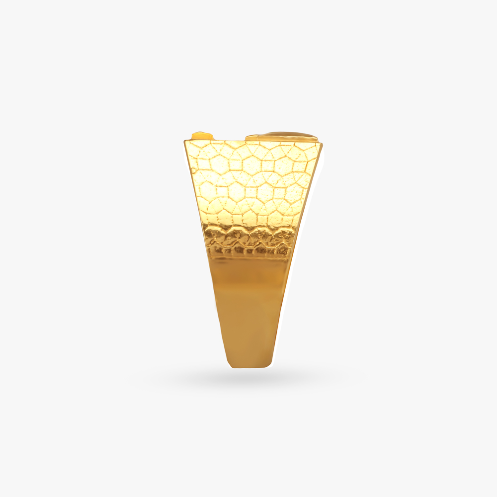 Grid Luxe Gold Finger Ring for Men,,hi-res image number null
