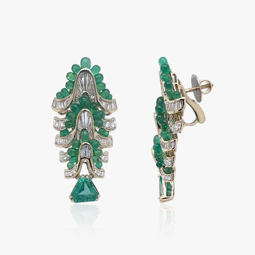 Verdant Rapture Diamond Drop Earrings,,hi-res image number null