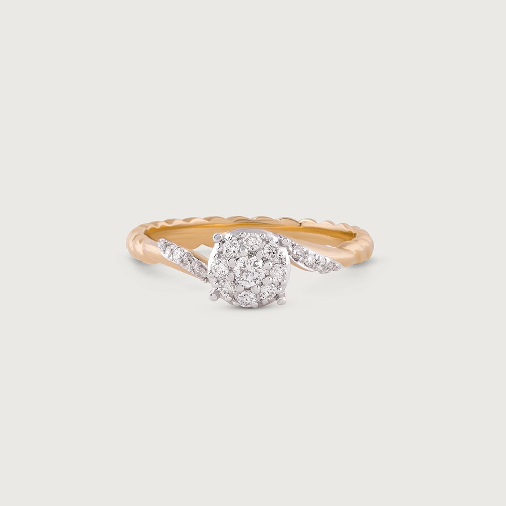Twisted Romance Gold & Diamond Finger Ring,,hi-res image number null