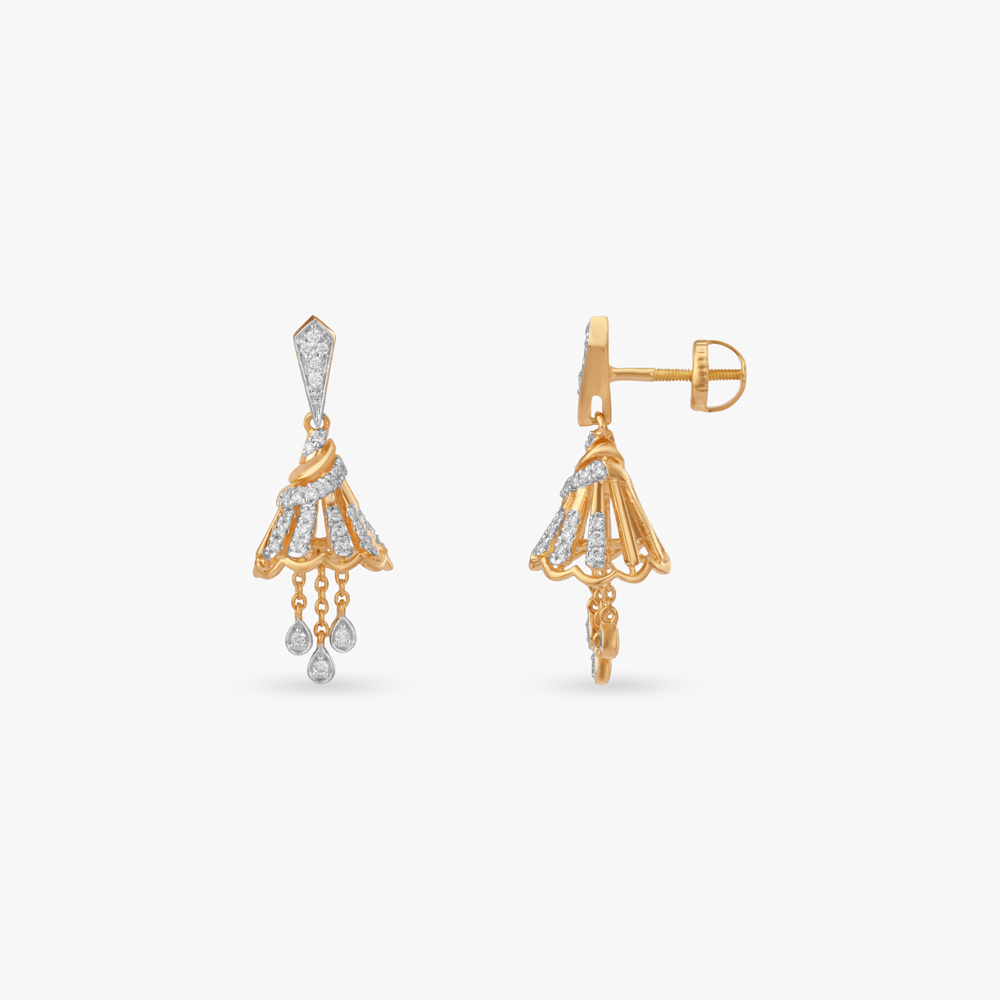 Cascading Charm Diamond Jhumka Earrings,,hi-res image number null