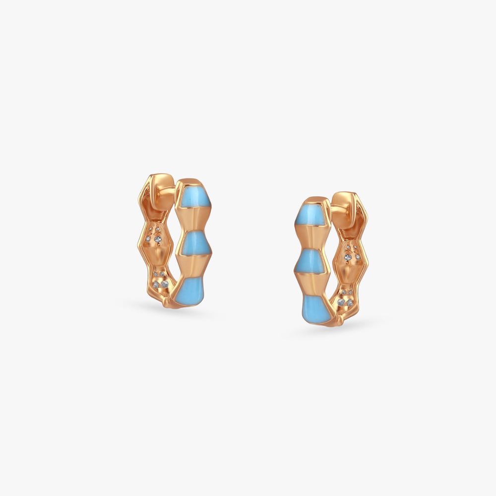 Azure Flip Diamond Hoop Earrings,,hi-res image number null