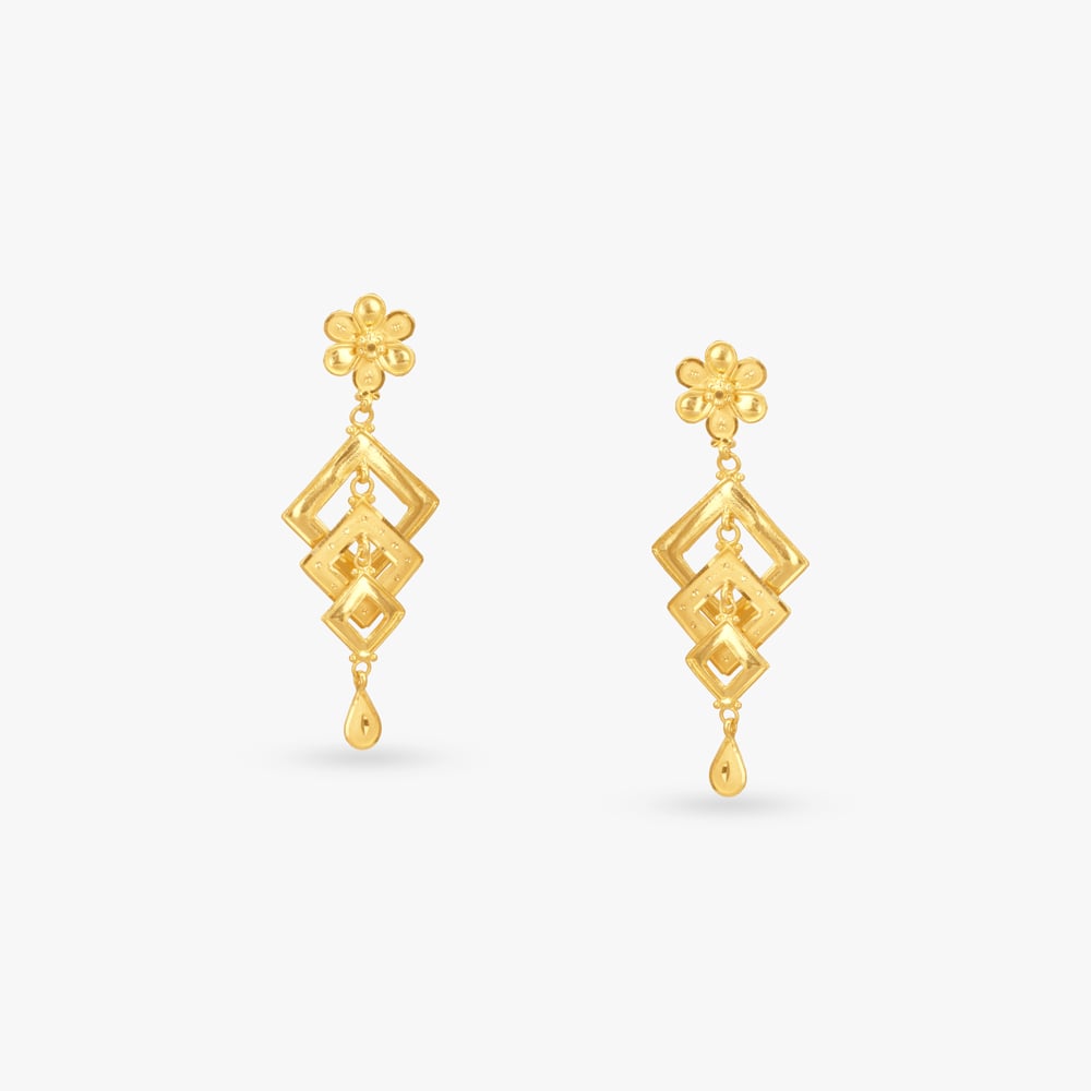 

Sunset Squares Gold Drop Earrings