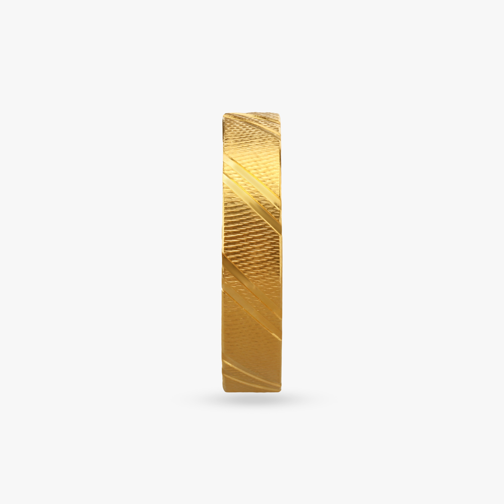 Sleek Stylish Men's Gold Finger Ring,,hi-res image number null