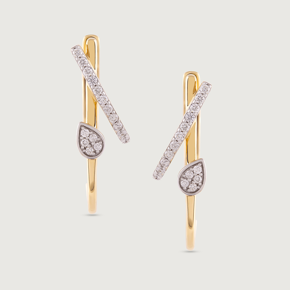 Radiant Spark Gold & Diamond Hoop Earrings,,hi-res image number null