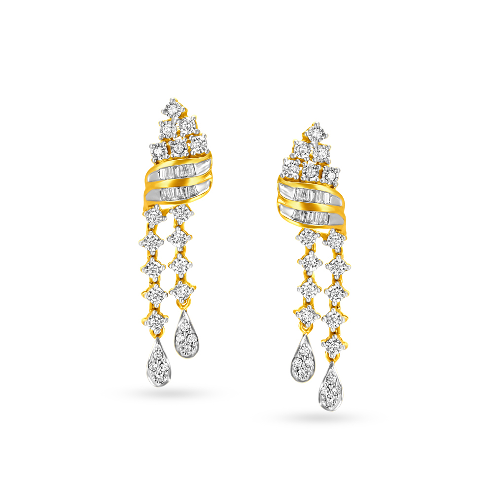 Coruscating Yellow Gold And Diamond Cascade Necklace Set,,hi-res image number null