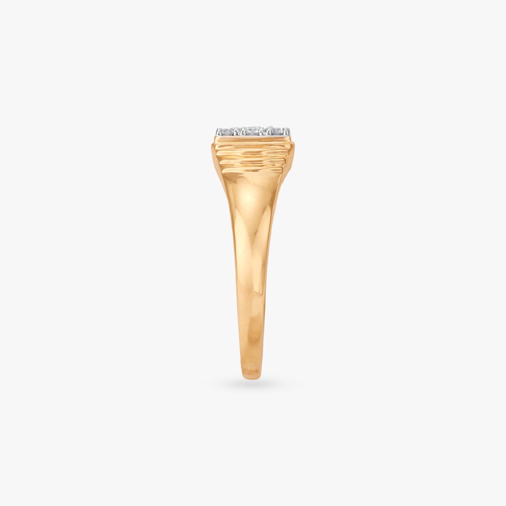 Structured Gleam Diamond Finger Ring for Men,,hi-res image number null