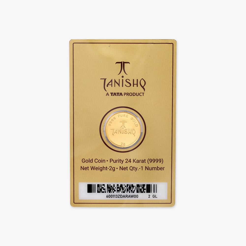 2 gram 24 Karat Gold Coin with Lakshmi Ganesha Motif,,hi-res image number null