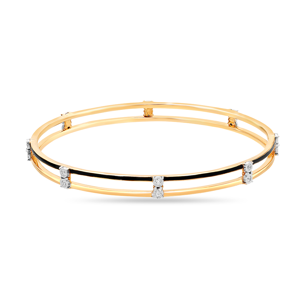 14KT Yellow Gold Chic Diamond Bangle,,hi-res image number null