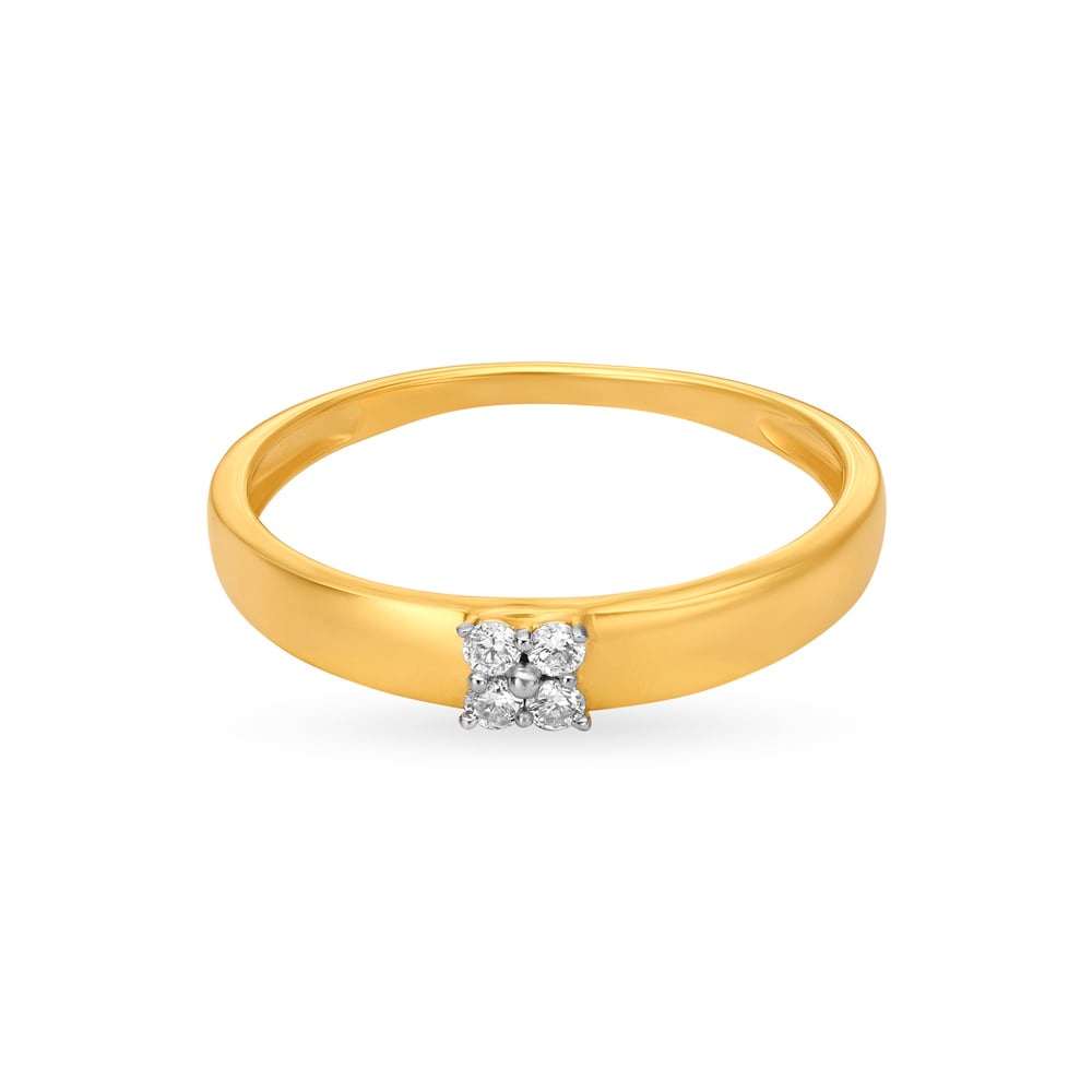Sleek 4 Stone Geometric Diamond Ring,,hi-res image number null