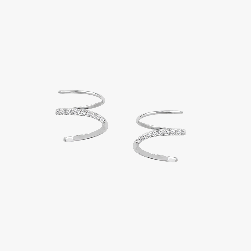 Spiral Glow Diamond Stud Earrings,,hi-res image number null