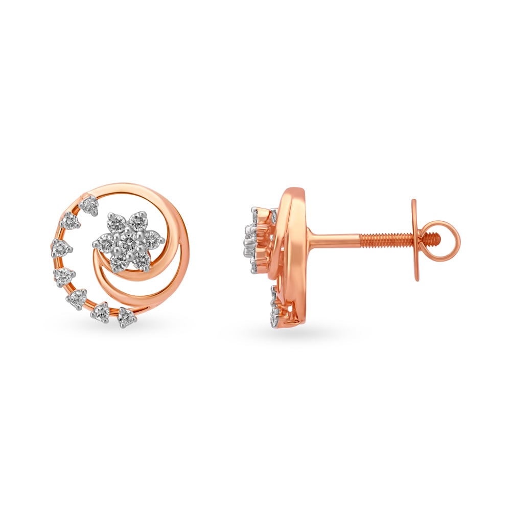 Charming Rose Gold and Diamond Fancy Stud Earrings,,hi-res image number null