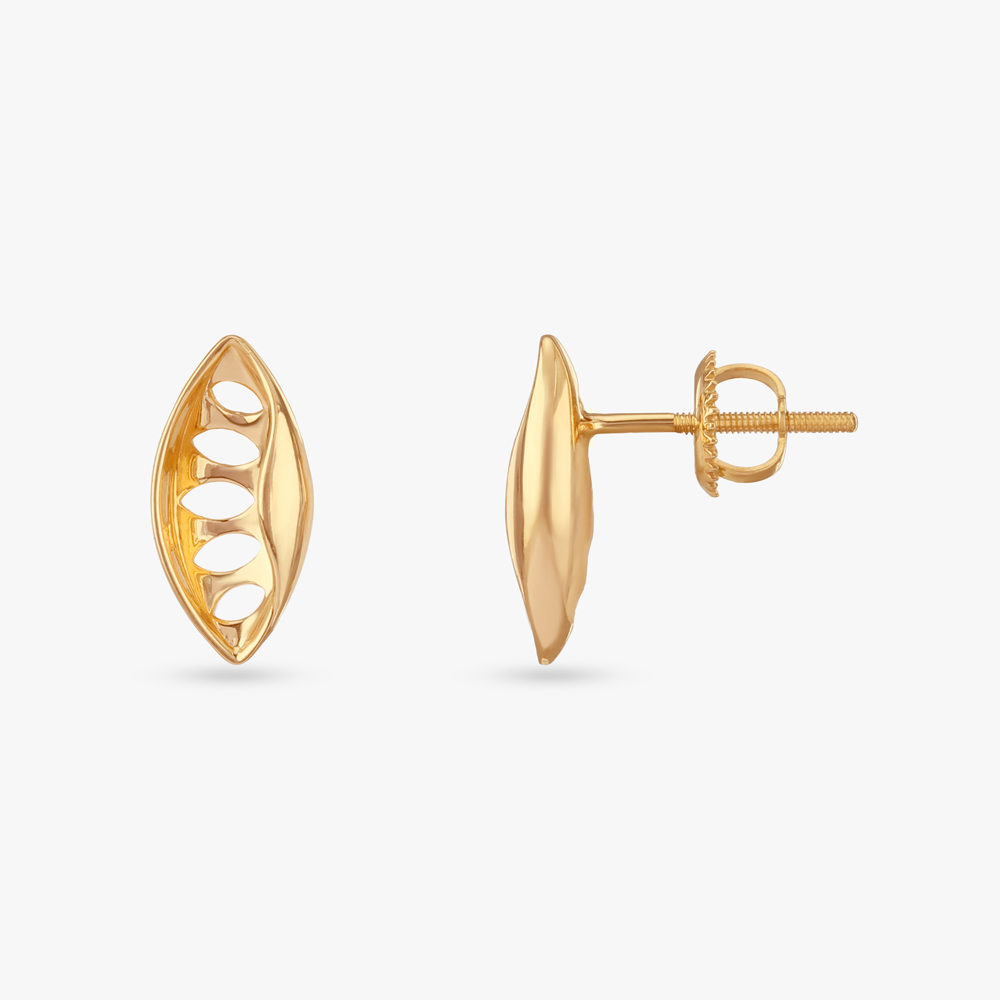 

Marquise Mesh Gold Stud Earrings