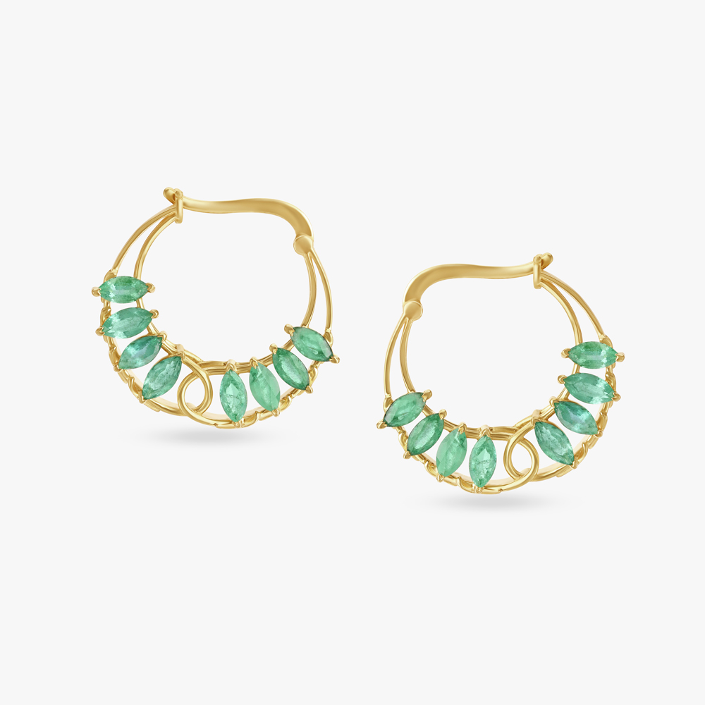 Emerald Gleam Enchanted Hoop Earrings