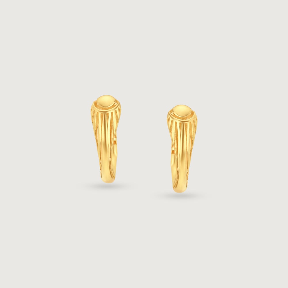 Sleek Radiant Gold Hoop Earrings,,hi-res image number null