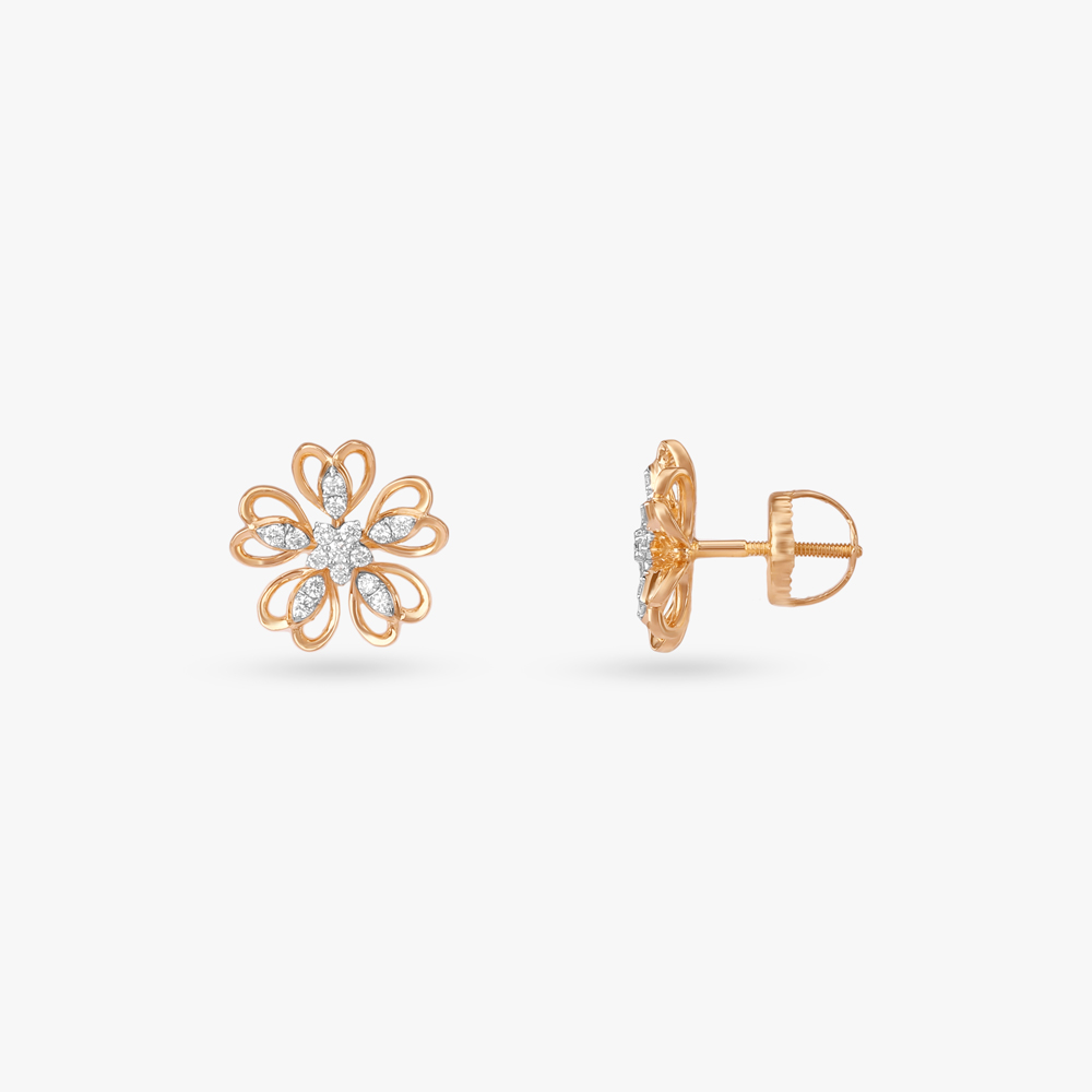 Sparkling Blossom Diamond Stud Earrings,,hi-res image number null