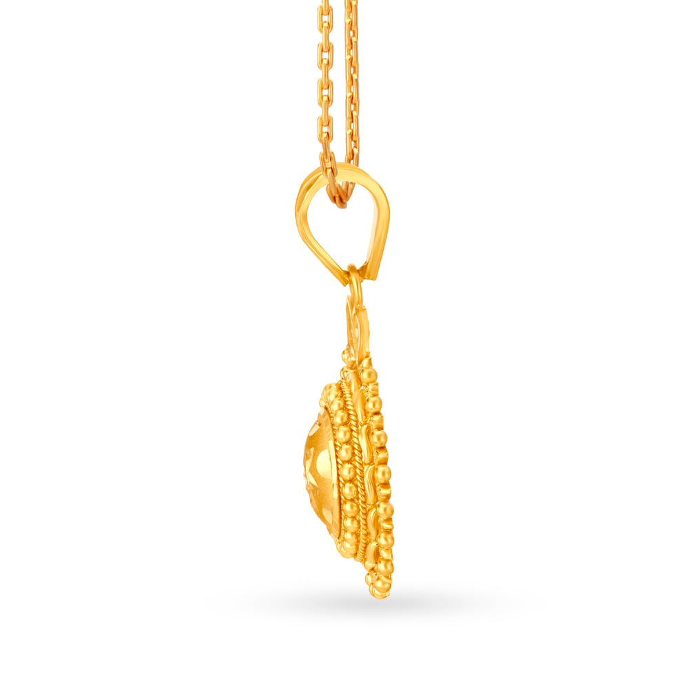 Sophisticated 22 Karat Yellow Gold Circular Pendant,,hi-res image number null
